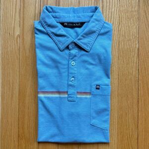 Travis Mathew Men’s Short Sleeve Performance Polo Shirt Medium Light Blue